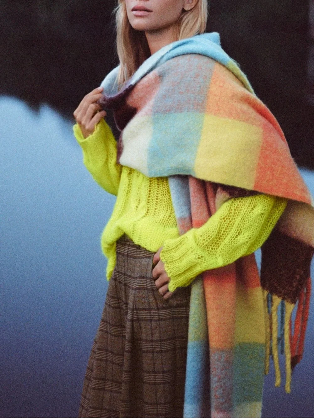 Anthropologie oversized plaid scarf